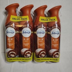 4 Pack: Febreze Air Mist Air Freshener Pumpkin Roll Limited Edition 8.8 oz
